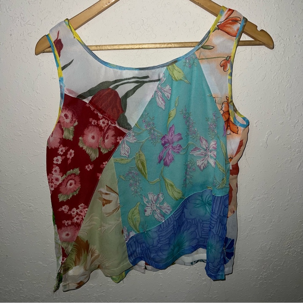 Sacred Threads Floral Patchwork Two-Piece Top And… - image 5